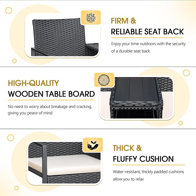 Devoko Patio Conversation Sets Outdoor Loveseat - Image 6