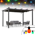 PURPLE LEAF 10' X 13' Outdoor Retractable Pergola Patio Metal Shelter by PURPLELEAF