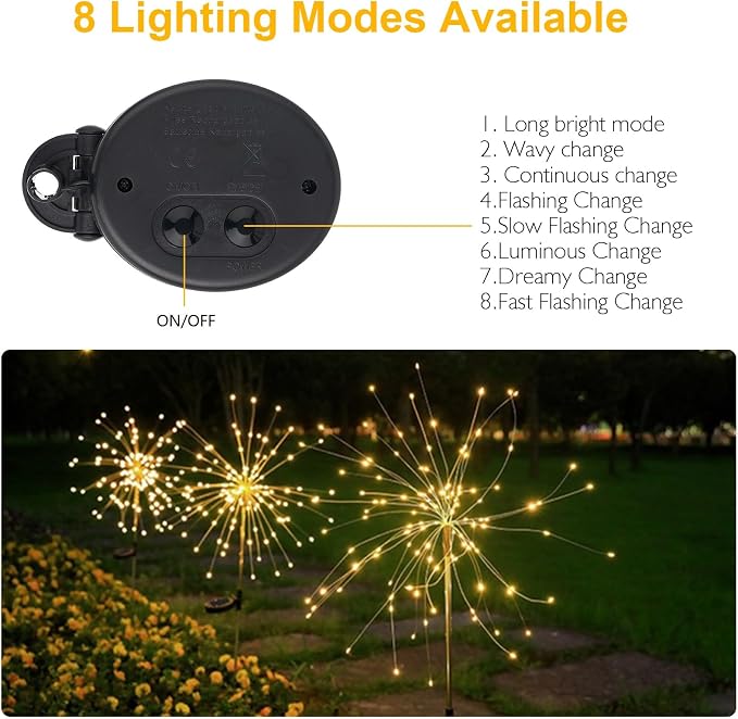 SUNNEST Solar Lights Outdoor, 150 LED Firework Light - Image 2