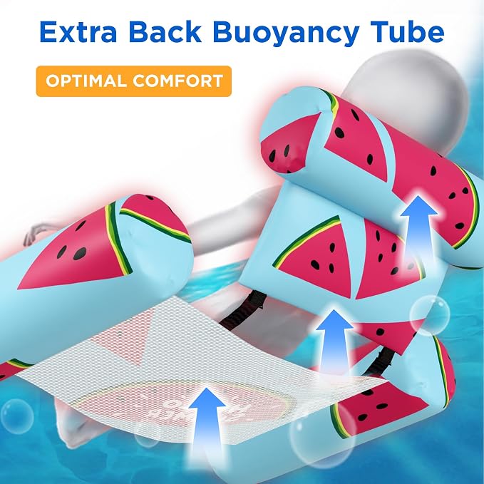 Funscape Pool Floats Chairs Adult, 2 Packs Heavy Duty Inflatable Swimming Pool - Image 4