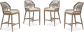 PURPLE LEAF Patio Counter Height Bar Stools 24" H Set of 4 Modern Rattan Bar by PURPLELEAF