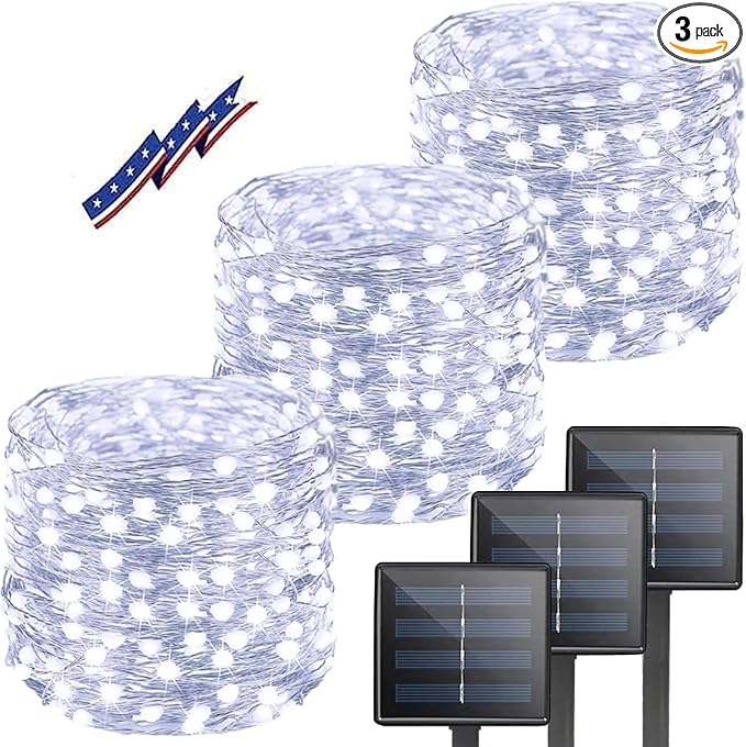 Solar String Lights for Outside, 3 Pack Total 120FT 300 LED Solar Garden by BHCLIGHT