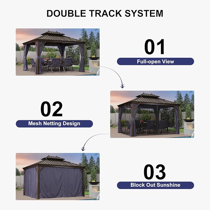 PURPLE LEAF 10' X 14' Permanent Hardtop Gazebo - Image 7