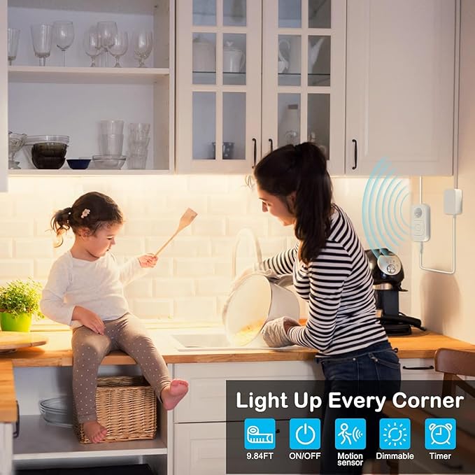 Motion Sensor Lights Indoor Plug-in LED Step Lights Strip - Image 2