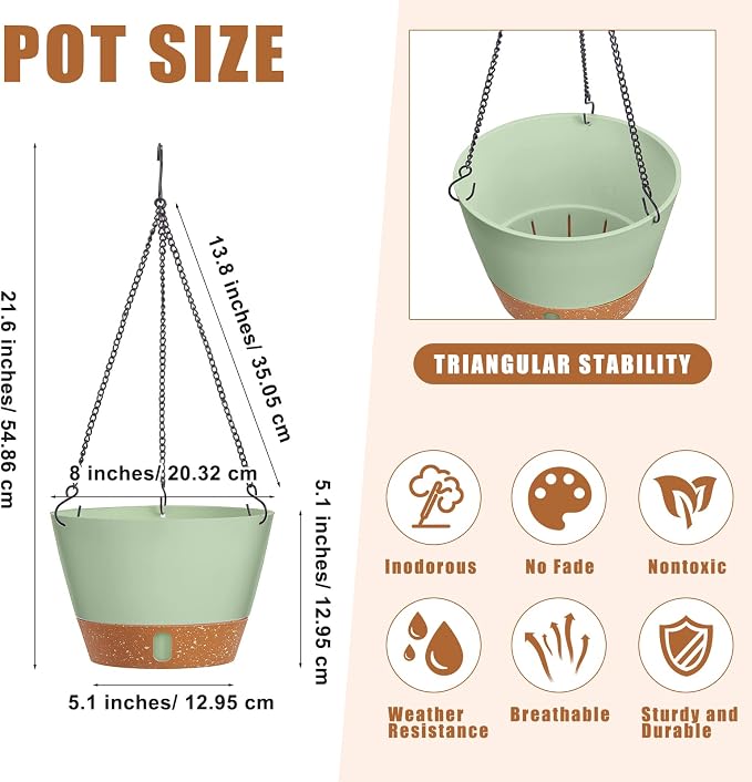 Amyhill 6 Pcs 8 Inch Hanging Planter - Image 2