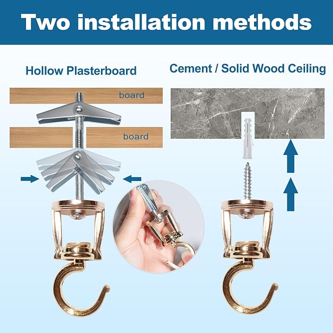 ONIKK Ceiling Hooks for Hanging Plants, Heavy Duty Metal Plant Hooks, Screw in - Image 5