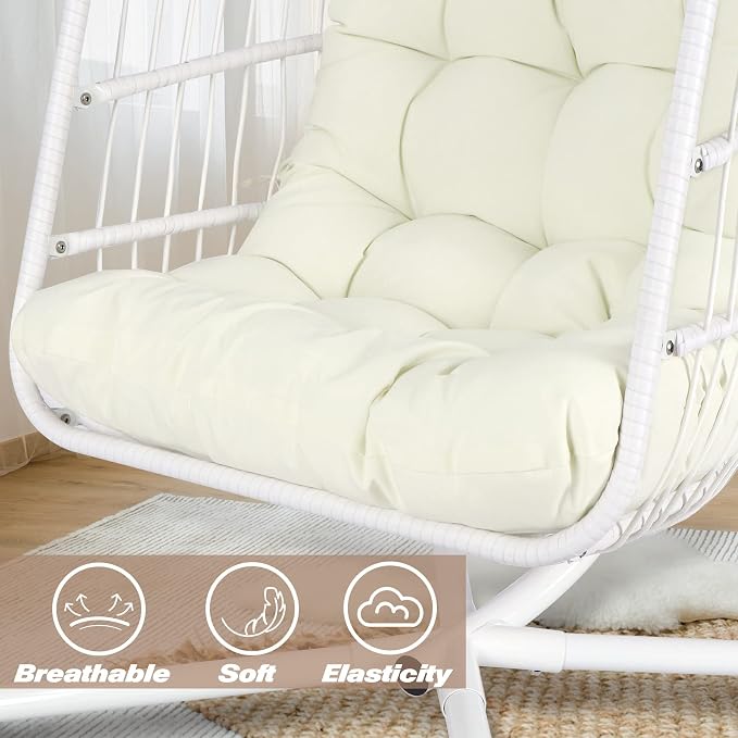 Chihee Egg Chair with Ultra Strong Stand and Cushion Foldable Wicker Rattan - Image 7