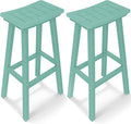 Outdoor Bar Stools Set of 2, 29 Inch All-Weather HDPE Bar Height Chairs by KULAMOONLIFEHOUSE