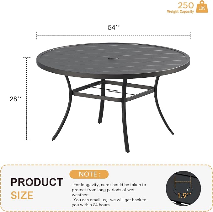 VICLLAX 53" Outdoor Round Patio Table - Image 3