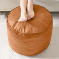 HIGOGOGO Round Stuffed Pouf Ottoman, Pu Leather Poufs by HIGOGOGO