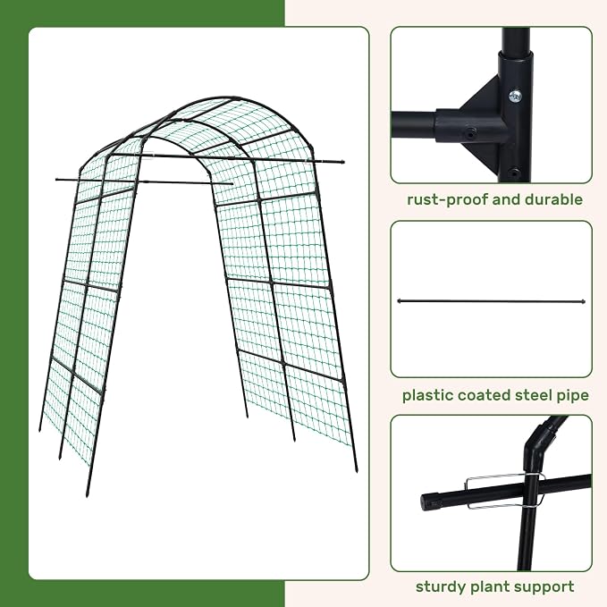 AGTEK 87in Garden Arch Trellis for Climbing Plants, Garden Arches Support - Image 7