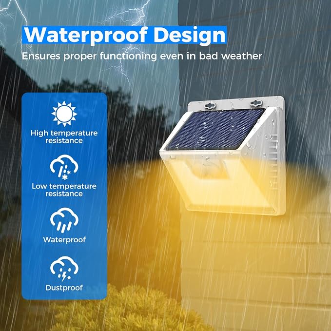 Peasur Solar Lights Outdoor Motion Sensor Waterproof, 3 Modes Security Wall - Image 4