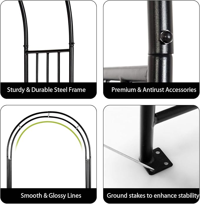 Giantex Garden Arbor, 7.2FT Wedding Arch Garden Trellis - Image 5
