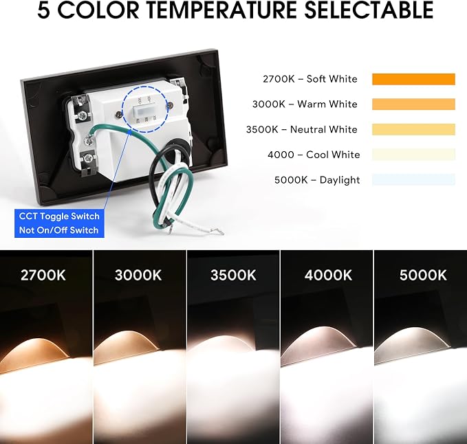 Energetic 5CCT 120V LED Indoor Outdoor Step Lights, - Image 2