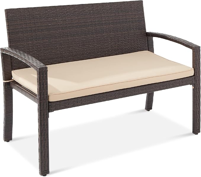 Best Choice Products Outdoor Bench 2-Person Wicker Garden Patio Benches Seating by BestChoiceProducts