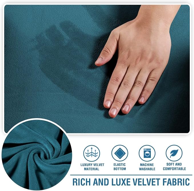 H.VERSAILTEX Chaise Lounge Cover Indoor Velvet Chaise Slipcover High Stretch - Image 3