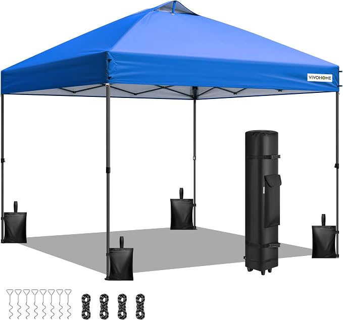 VIVOHOME 8x8ft Pop Up Canopy Tent One Push Setup Outdoor Portable Shelter Tent by VIVOHOME