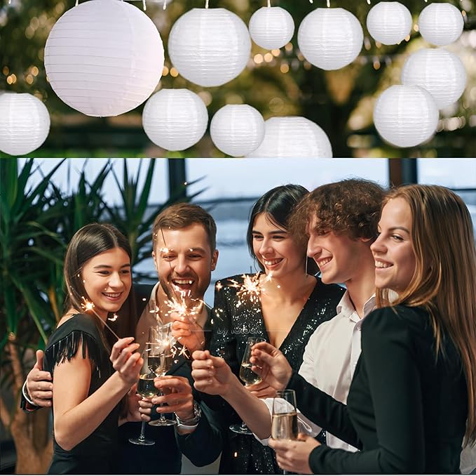 12Pcs Paper Lanterns 6”, Paperlanterns Party Decoration, Holiday and Party. - Image 3