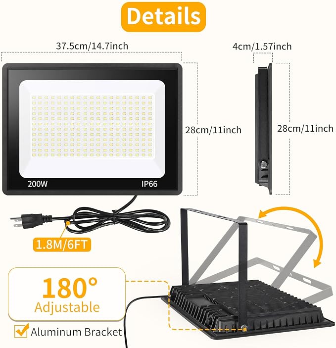 200W LED Flood Light Outdoor - Image 6