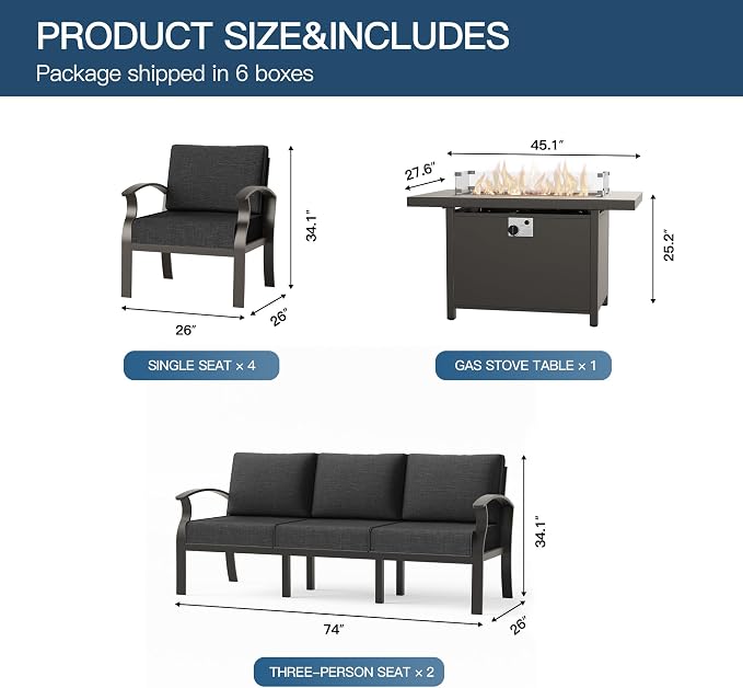 Metal Outdoor Patio Furniture Set - Image 2