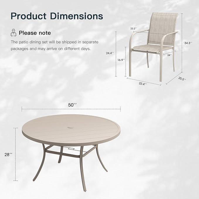 VICLLAX 7 Pieces Patio Outdoor Dining Set - Image 2