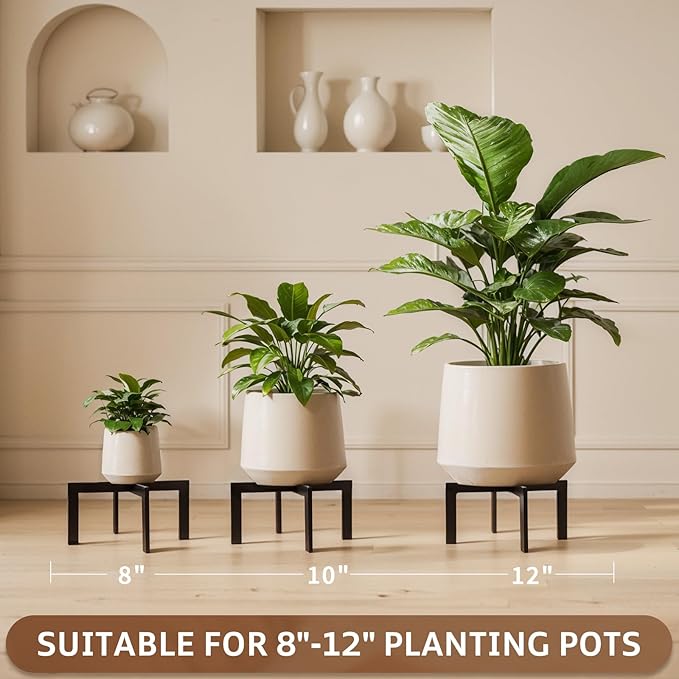 IZIDDO Plant Stand Indoor Outdoor, Metal Mid-Century Pot Stand, Modern Plant - Image 2