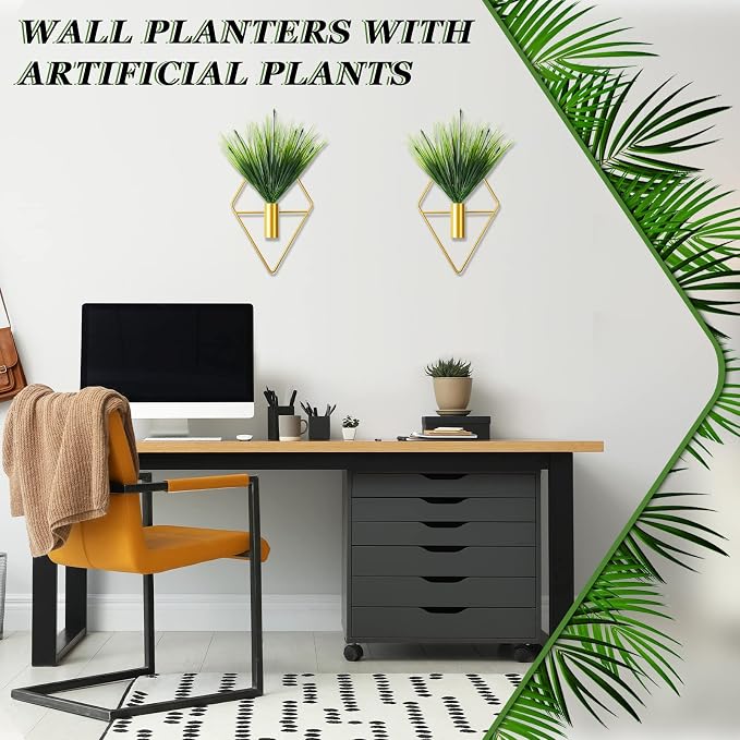 2 Pieces Gold Wall Decor Hanging Planters - Image 5