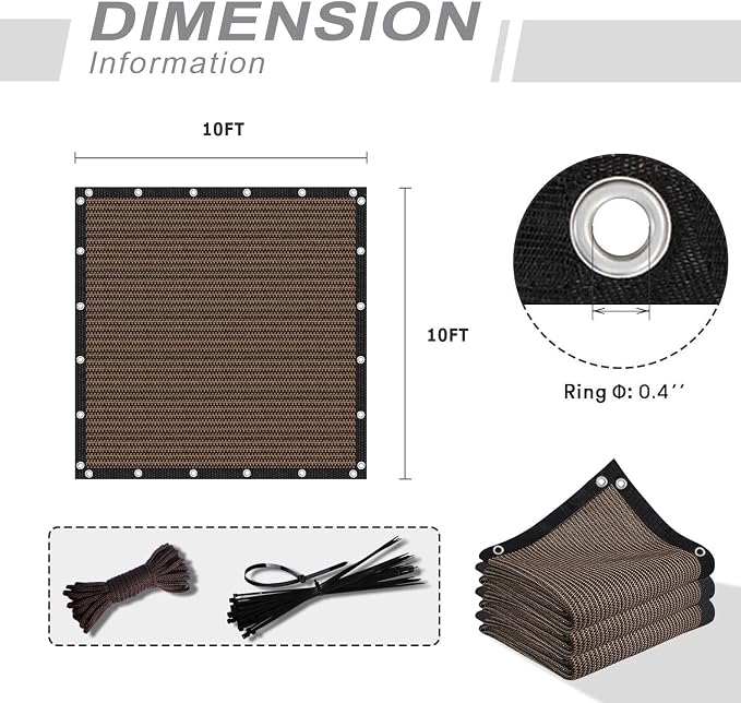 VICLLAX 90% Shade Fabric Sun Shade Cloth Privacy Screen - Image 7