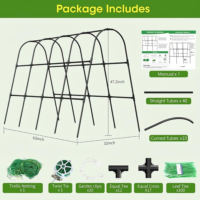 Cucumber Trellis for Raised Bed, U-Shape Garden Trellis for Climbing Plants - Image 8