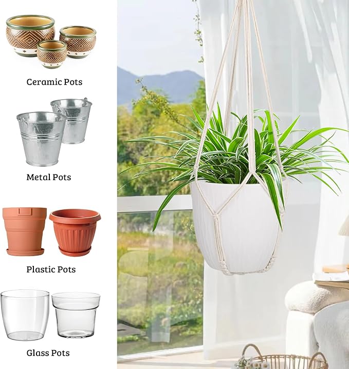 garini 3 Pack Different Size Macrame Plant Hanger, Hanging Plants Holder - Image 4