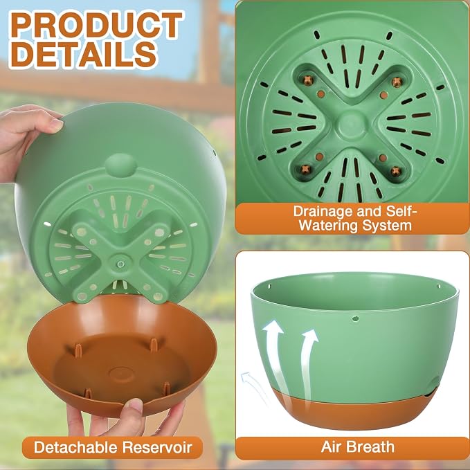 Mumufy 6 Pcs 8 Inch Hanging Planters - Image 3