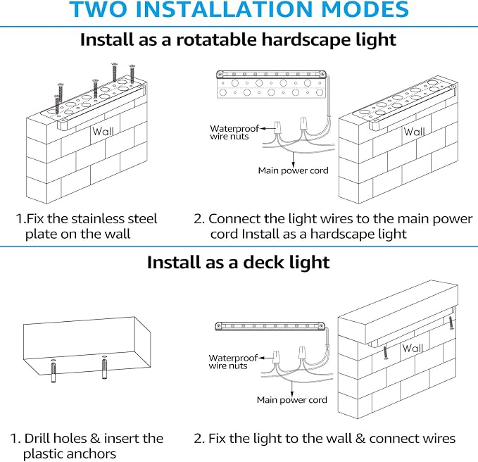 LEONLITE 8-Pack Premium Series 12 Inch Dimmable LED Hardscape Lighting 3 Way - Image 7