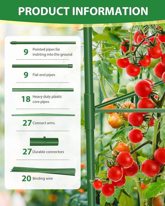 3 Pack Extra Larger Tomato Cages, 51in*17in Adjustable Tomatoes Plant Stakes - Image 8