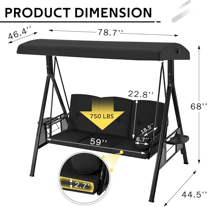 AECOJOY Outdoor Porch Swing - Image 5