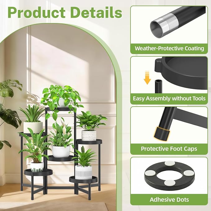 iDavosic.ly 6 Tier Folding Plant Stand Indoor Outdoor - Image 6