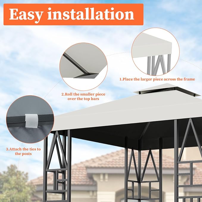 Gazebo Canopy Replacement 10x10ft Outdoor Shelter - Image 4