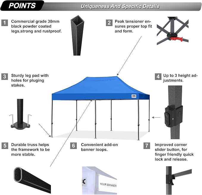 ABCCANOPY Patio Pop Up Canopy Tent 10x20 Commercial-Series - Image 3