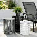 Nesting Outdoor Side Table, Small Round Metal Coffee Tables Set of 3, Stacking by Unknown