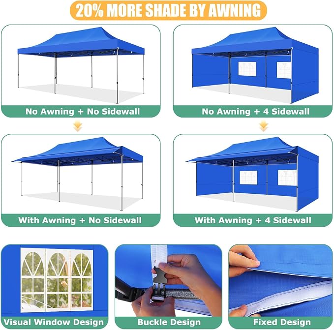 COBIZI 10x20 Pop Up Canopy Tent - Image 7