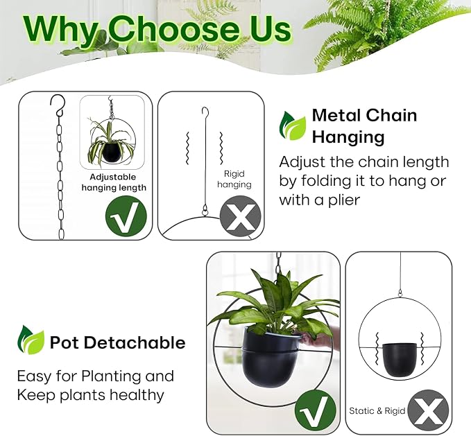 2 Pack Hanging Planters for Indoor Plants - Image 4