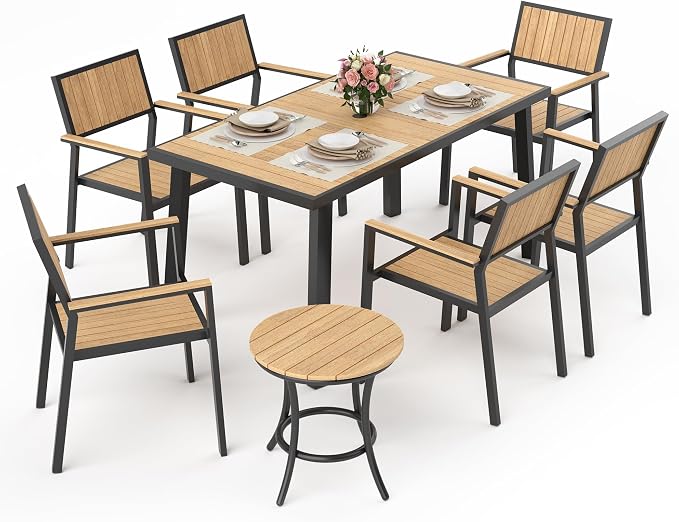 Pamapic 8-Piece Patio Dining Set，Outdoor Aluminum Furniture Set by Pamapic