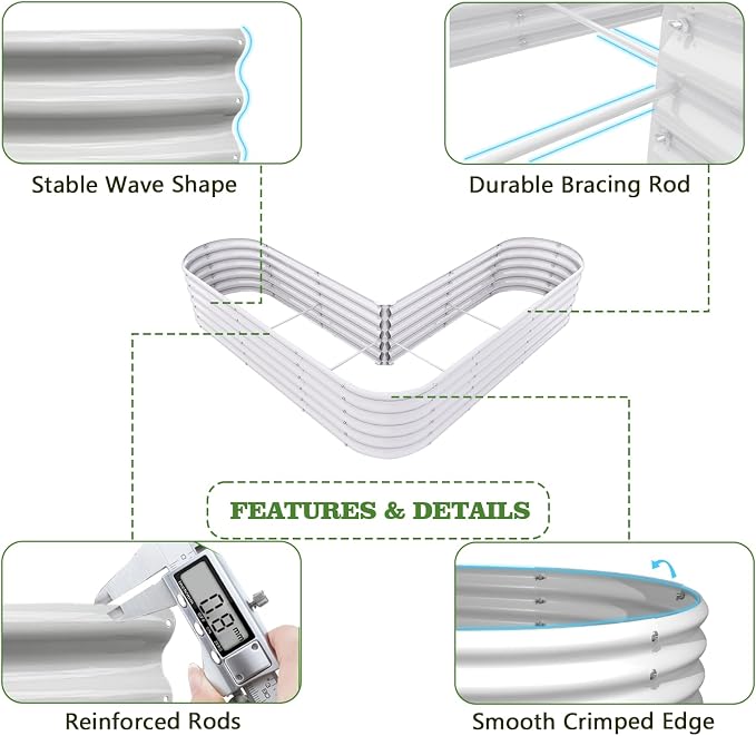 A ANLEOLIFE 12-Pack 4X4X1.5ft & 6X2X1.5ft & 81x81x18 in Deep Root Galvanized - Image 4