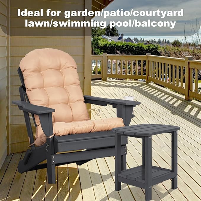 Adirondack Outdoor Side Table, 16.5” HDPE Small Patio Table - Image 5