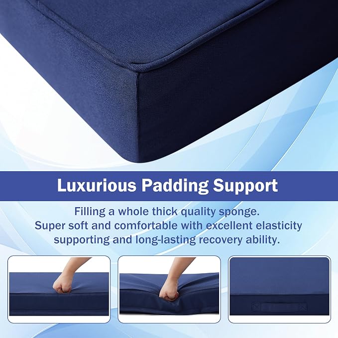 Patio Chair Cushions, 18.5" x 16" x 3" Outdoor Chair Cushions Set of 4 - Image 4