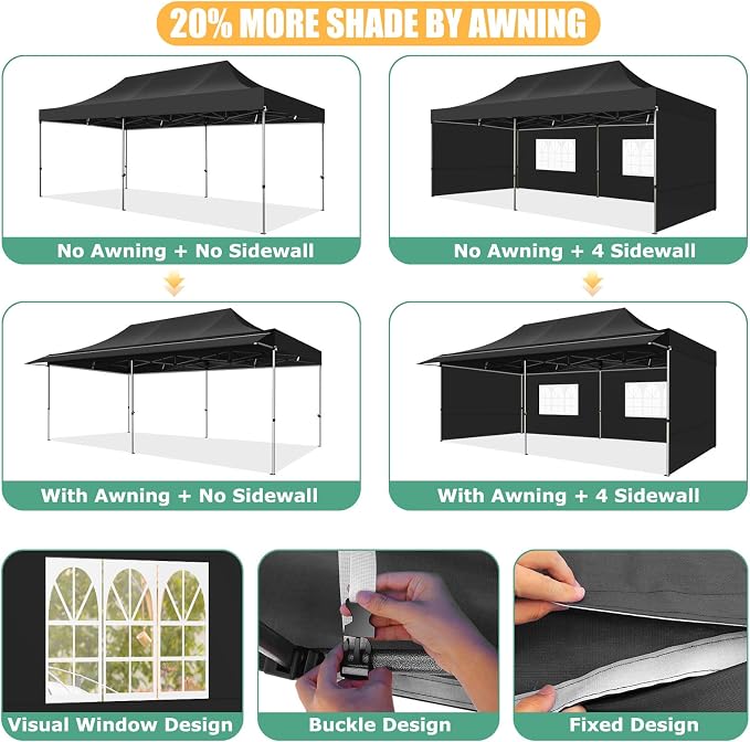 COBIZI 10x20 Pop Up Canopy Tent - Image 7