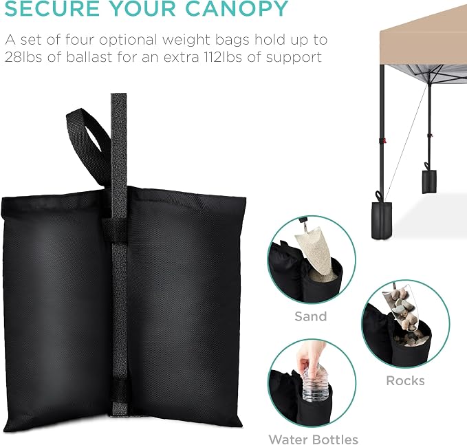Best Choice Products 8x8ft Pop Up Canopy Tent, Outdoor Shade, 1 Person 1 Minute - Image 5
