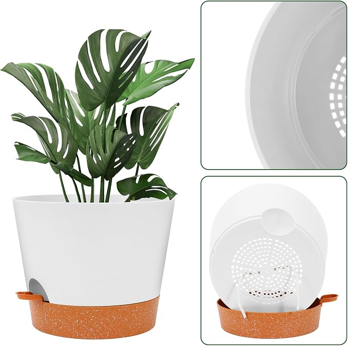GARDIFE 12 inch Plant Pots, Self Watering Pots, Large Plastic Flower pots - Image 5