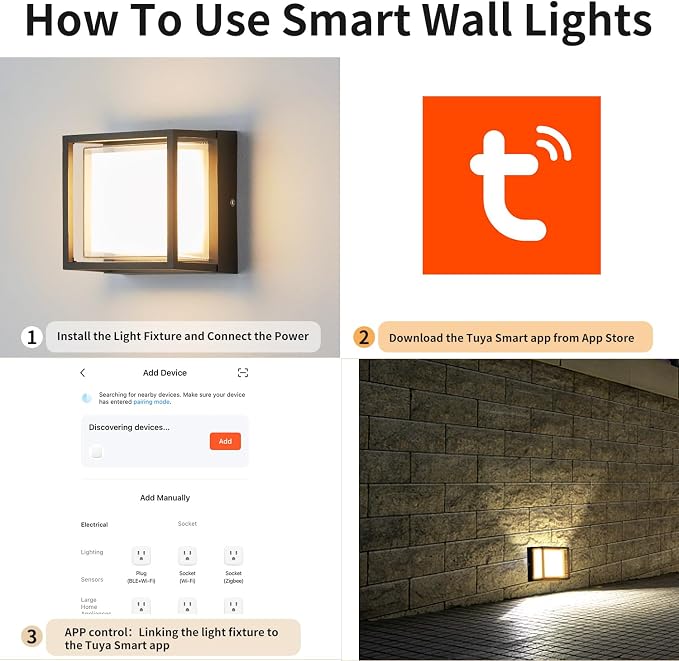 LANFU LED Smart Wall Sconce Light RGB Outside Light - Image 7