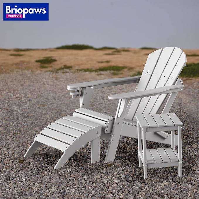 Briopaws Folding Adirondack Ottoman, HDPE Weather Resistant Adirondack Chair - Image 2