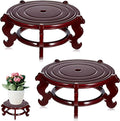 Geetery 2 Pcs 4 to 12 in Wooden Plant Stands Indoor Chinese Oriental Plant Stand by Geetery
